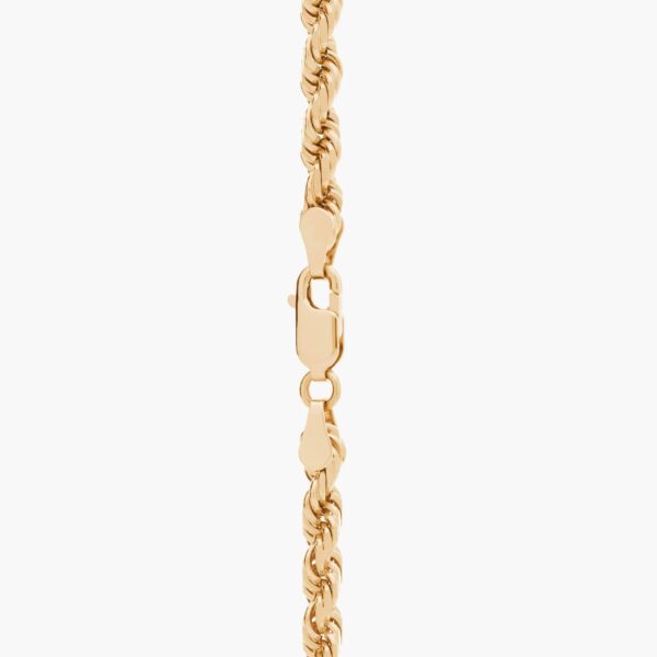 24" Men's Diamond Cut Rope Necklace in 14k Yellow Gold (4mm) - Image 3