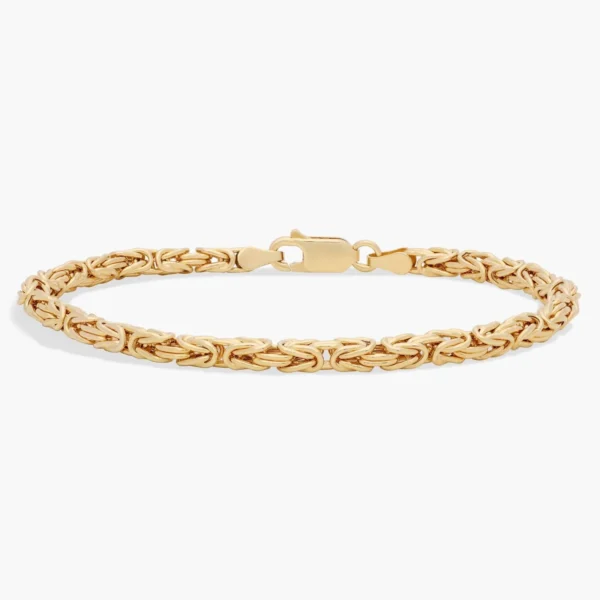 7.5" Petite Byzantine Bracelet in 14k Italian Yellow Gold (3.2 mm) - Image 3